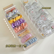 Simple advanced ~ acrylic grid storage box Large intestine Hairband hairclip jewelry data cable transparent finishing box