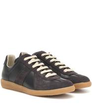 MAISON MARGIELA 2021 Black Leather and Suede Ladies Sneakers