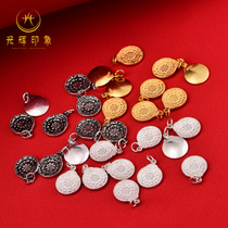 S925 Sterling Silver Little Nine Palaces Glorious Impression Zodiac Pendant Nine Palace Bagua Tag Men and Women Gold Plate Pendant