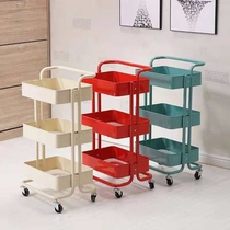 Small cart hairdressing trolley cosmetics storage car beauty salon hand cart mobile wheel kitchen storage car