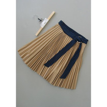 Printing P496-411] counter brand new women's unkempt skirt pleated skirt 0 43KG