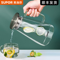 Supor cold water jug Glass kettle Household high temperature summer cold water jug Large capacity cold plain water jug to make tea