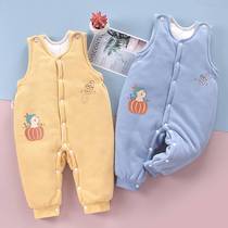 Baby snaps with pants newborn baby clothes for men and women children with closed crotch thin cotton pants autumn and winter wear