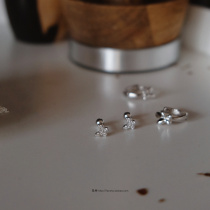 Van tree For handmade - < instant stop > 925 pure silver sparkling mini full drilling butterfly ear nail