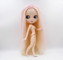 Blythe small rag doll milk powder divided into long straight hair nude baby 19 joint plastic makeup doll send hand Group