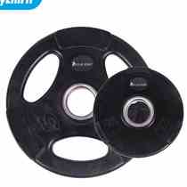 Rubber-coated barbell piece three-hole hand-held piece Olympic piece large hole piece Olympic bar dumbbell 50mm barbell piece gym weightlifting piece