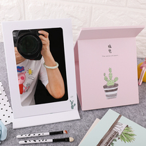 Large Number Mirror Dorm Room Folding Desktop Princess Dresser Makeup Mirror Portable Cartoon Paper Mirror Carry-on Dresser