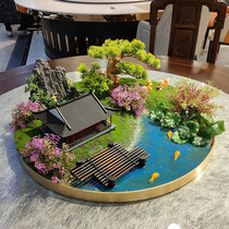 Hotel Dining Table Large Round Table Swing Piece Turntable Floral Art New Chinese Table Flower Middle Decoration Microminiature Landscape Bonsai Pendulum Flowers