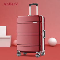 antler Anteri aluminum frame luggage female 20 inch universal wheel pull rod suitcase boarding case is strong and durable