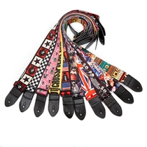 Folk guitar strap Electric guitar bass strap Thermal transfer thickened leather strap Personality polyester strap