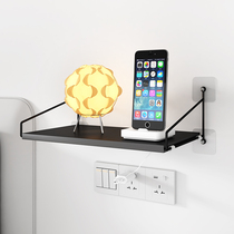 Bedroom bedside shelf bedside mobile phone charging bracket dormitory storage wall-mounted wall-free hole