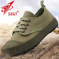 Jihua 3537 low-top liberation shoes mens training shoes wear-resistant site labor rubber shoes canvas labor protection military training shoes summer