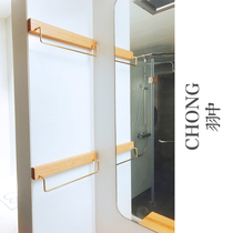 CHONG walnut brass nail-free towel rack free toilet solid wood rack bathroom Nordic minimalist