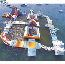 Inflatable water park mobile crossing amusement equipment water pontoon children parent-child pontoon fun sports