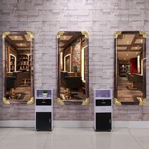 Mirror table toilet Household mirror frame Solid wood European barber shop Bridal shop Net red room dyeing and ironing shop Full-length mirror