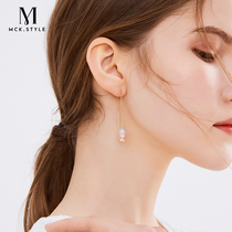Suzulan Earrings Earrings 2022 New Tide Imitation Pearl Earrings Female Net Red Ear Pendant Temperament Ear Chain Anti-Lose Ear Accessories
