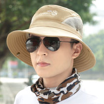 Outdoor hat Mens summer fisherman hat Visor hat Mens big eave sunscreen hat Korean sun hat Mountaineering fishing hat