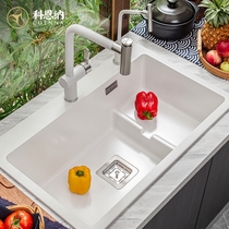 Coenna kitchen quartz stone sink single Tank Wash Basin Granite household sink pull-out faucet set