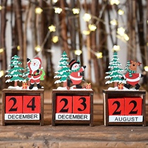 New Christmas decoration supplies Wooden Christmas tree printing calendar ornaments Countdown small ornaments wholesale