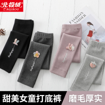 Spring-autumn girls underpants spring clothing outfitted with thickened new childrens baby girls baby foreign air long pants autumn winter plus suede
