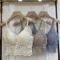 The new French lace one thin Cup gathers anti-light sling vest hollow beautiful back girl bra bra underwear women