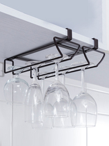 Three rows of red wine cup holder upside down household goblet hanging rack grape wine glass upside down bar wine rack hanging free hole