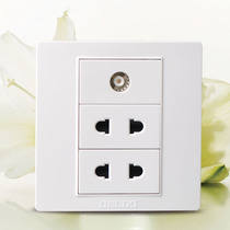 Delixi multi-hole socket 86 type CD301 TV TV two-position 2-hole 4-eye power cable closed circuit plus four-hole