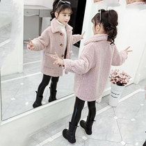 Girl Thickened Hair Jacket Spring Dress 2021 New Ocean Gas Korean Version Autumn Winter Clothing Big Boys Goat Suede Big Clothes