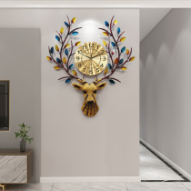 New Chinese creative personality watch living room dining room clock light luxury wall clock wall clock decorated with art atmospheric wall watch