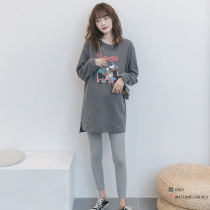 Pregnant women T-shirt spring top long cotton long sleeve cartoon casual base shirt fashion hot mom pregnant women sweater