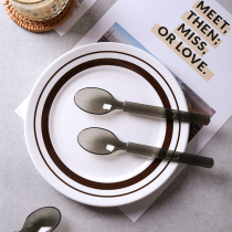 High-grade black dessert spoon thickened 50 independent large spoon burnt grass taro ball melaleuca cake baking spoon