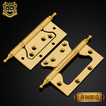 Armor copper Wei pure copper bearing silent invisible hinge All copper wood door hinge Butterfly folding 4 inch thickened 1 piece