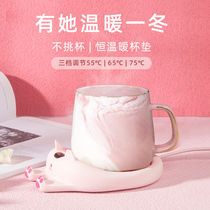 Thermostatic cup cushion holder 55 ° C degree USB Smart Cup cushion heating Milk coffee office Desktop Divine Instrumental adjustable Winner to send girlfriend Wife Employee Gift with insulated water glass sub-base