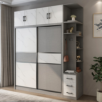 Nordic bedroom whole wardrobe modern simple home sliding door wardrobe sliding door corner cabinet moving door big wardrobe