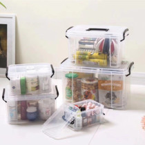 Jiashang storage box plastic transparent finishing box size food and medicine storage toy book covered storage box