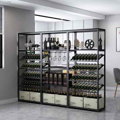Wrought Red Wine Rack bar floor wine cabinet wine wine wine storage display rack rack wine cup holder