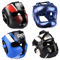 Jingpai full protection boxing helmet Childrens full closure Taekwondo helmet Adult face protection face protection sanda protective gear