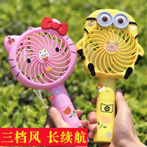 Handheld small fan portable small mute student Cartoon Usb Refrigeration Mini Electric Fan Rechargeable