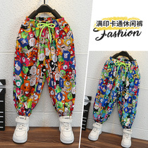Boy pants slim fit summer clothes casual 2022 new children cartoon anti-mosquito pants baby light cage pants summer long pants