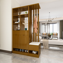 New Chinese style entrance cabinet Partition shelf Living room screen Living room Solid wood home barrier brake wine cabinet Entrance door foyer cabinet