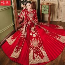 Xiuhe clothing 2021 new bride wedding out of the cabinet clothing Chinese wedding dress wedding dress size slim toast show kimono