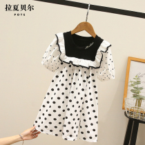 La Chabelle Childrens Clothing Girls summer dress 2021 new fashionable childrens polka dot dress foreign princess skirt