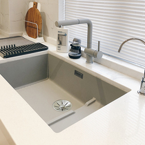 Platinum wave high BLANCO 700U LEVEL quartz stone kitchen sink Granite Wash Basin Pearl Grey Steps