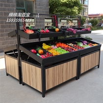 Commercial fruit and vegetable rack fresh double-layer fruit shop shelf metal iron fruit display rack vegetable rack multifunctional display rack