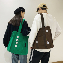 Large Capacity Student Class Backpack Commute Bag Casual Mens Hand Canvas Single Shoulder Bag Tide Card Postman Bag Woman