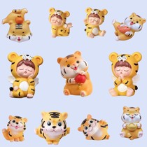 Close your eyes and make a wish for the little tigers first birthday cake decoration tiger baby full moon hundred days baking dessert table decoration
