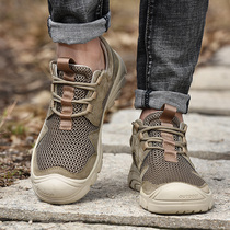 Western camel mens shoes summer breathable mesh casual shoes non-slip sports running shoes outdoor hiking hiking shoes