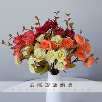 Eurostyle Emulation Rose Single Bouquet Fake Rose Drawing Room Decoration Flowers Multiple Rose Simulation Bouquet Silk Flowers Fake Flowers