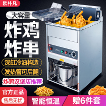 Commercial Standing Electric Fryer Fried Fries Oil Bar Special Machine Twin-Cylinder Fried Chicken Equipment Stall Gas Gas Fracking Strings Pan