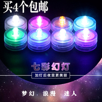 Mini fish cylinder lamp lighting button battery lamp LED light anti aquarium colorful light super small